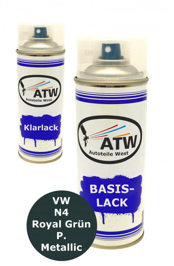 Autolack für VW N4 Royal Grün P. Metallic +400ml Klarlack Set